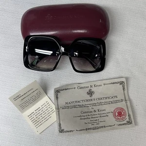 Gafas de sol cuadradas negras Camrose & Kross Jackie Kennedy en estuche y papeleo - Imagen 1 de 14
