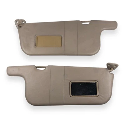 1998-2002 Toyota Corolla Driver & Passenger Side Sun Visor Pair Tan Brown Vinyl - Image 1 of 4
