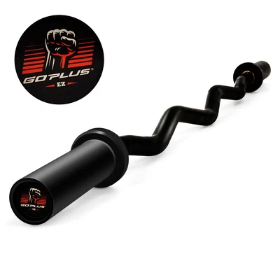 Barra de rizo EZ olímpica de acero fosfato 48" agarre 28 mm gimnasio en casa equipo de fitness Foto 1 de 4