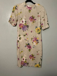 Rickie Freeman for Teri Jon Pailletten formell Cocktail Etui Seide Kleid Größe 4 - Bild 1 von 3