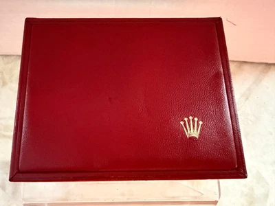 Caja Reloj Presentación Rolex Original Vintage Cuero Rojo y Terciopelo Rojo 14.00.02 Foto 1 de 4