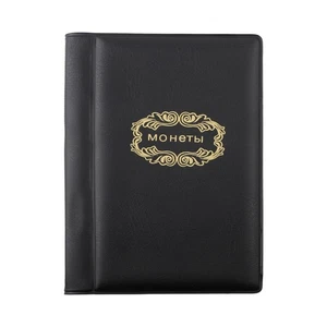 Storage Solution Black PVC Coin Collection Book with Ample Pocket Space - Picture 1 of 15