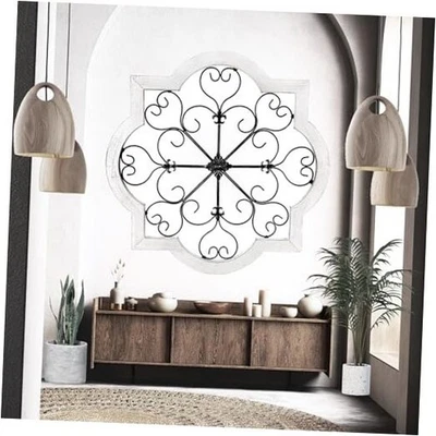  Arte de pared de metal 23936 marco de madera rústico retro granja granero blanco y negro Foto 1 de 4