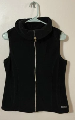 Chaleco polar negro cremallera completa Calvin Klein para mujer bolsillos medianos Foto 1 de 4