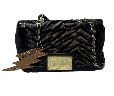 Betsey Johnson Betseyville Animal Print Shoulder Purse Black And Brown Small  - Image 1 of 4