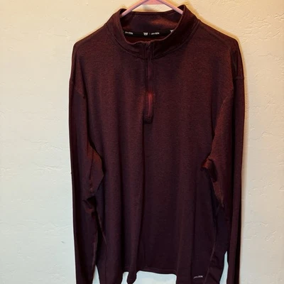 Tek Gear Dry-Tek Shirt Long-Sleeve Quarter-Zip Maroon Poly/Spandex Mens Size XXL - Изображение 1 из 4