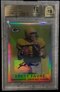 2015 Topps Chrome 60th Anniversary Brett Favre Auto 6/10  Packers BGS 10 Auto 10 - Picture 1 of 3