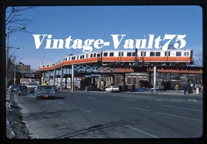 ORIGINAL SLIDE MBTA MTA BOSTON SUBWAY 01265 DUDLEY KODACHROME 1987 EL SCENE - Picture 1 of 1