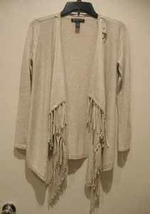INC International Concepts Top/Open Cardi with Fringe Detail Size PS - Picture 1 of 4