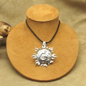 Vintage Sterling Silver Sun/Moon Pendant Necklace - Picture 1 of 5