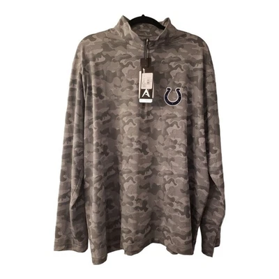 Colts Liscenced Antigua Brigade Camo Mens Shirt Quarter Zip Athletic 3x NWT - Image 1 of 4