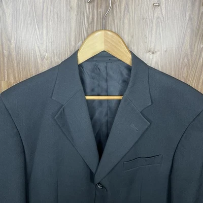 Freeds Windsor Blazer Jacket Mens 40R Black Solid 100% Polyester Three Buttons - Image 1 of 4