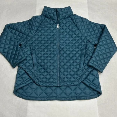 Athleta Jacket Women’s XL Teal Blue Whisper Featherless Quilted Puffer Full Zip - Image 1 of 4