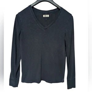 T-shirt manica lunga American Giant Navy scollo a V taglia media - Foto 1 di 8