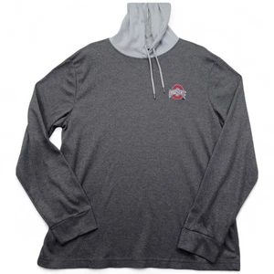Ohio State Buckeyes Shirt Hoodie Mens Large Gray NCAA Football Pullover Thermal - Picture 1 of 7