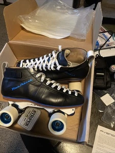 Riedell Quad Skates Blue Streak Kangaroo Leather Size 12  See Description - Picture 1 of 16