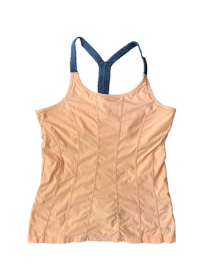 Camiseta sin mangas deportiva MPG talla L melocotón sujetador incorporado espalda en Y ropa deportiva elástica yoga gimnasio Foto 1 de 4