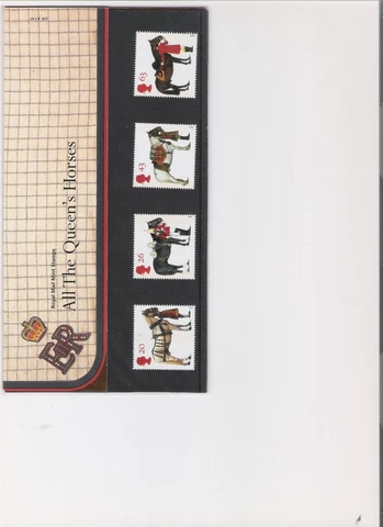 1997 ROYAL MAIL PRESENTATION PACK ALL THE QUEENS HORSES MINT DECIMAL STAMPS Cover