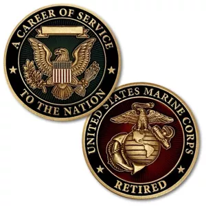 US Marine Corps USMC Retired A Career of Service to the Nation Challenge Coin - Picture 1 of 1