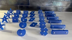 Vintage Lot of 27 Acrylic Resin Drawer Pulls/Handles~Cobalt Blue~Assorted shapes - Picture 1 of 11