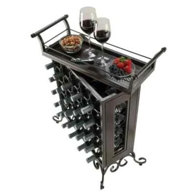 Farmhouse Wine Rack Antique Bronze Traditional Contemporary Cellar Pantry Steel Foto 1 de 4