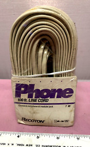 Recoton 100 Ft Modular Phone Line Cord new old stock T89 Made in USA