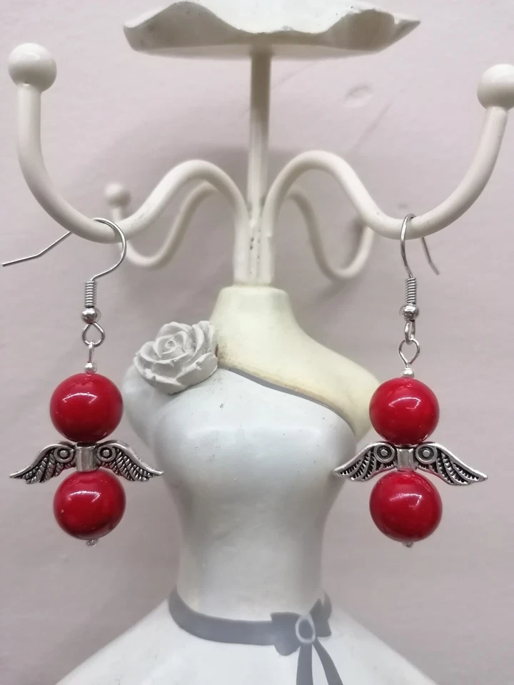 Orecchini Angeli Pasta Di Corallo - Immagine 1 di 1