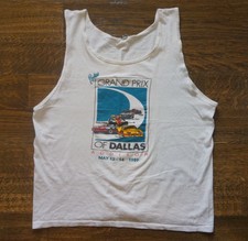 Vtg Pontiac Grand Prix of Dallas Addison 1989 Tank Top Sz Xl White