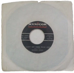 George Jones, I Can'T Get There From Here / Poor Man' Riches, 45 Rpm, Country - Picture 1 of 9