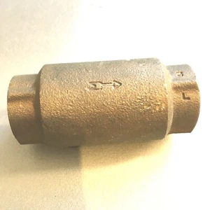 3/4" NPT Bronze Inline Spring Check Valve. 200 PSI SERVICE - Picture 1 of 4