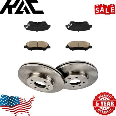 Plain Brake Rotor & Pads Front For 2012-2017 Hyundai Accent; Kia Rio 31610+D1543 Foto 1 de 4