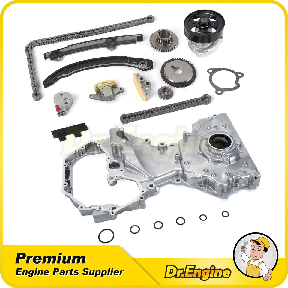 Kit de cadena de distribución bomba de agua de aceite compatible con Nissan Rogue Sentra 2007-2015 2,5 L QR25D Foto 1 de 4