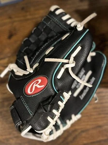 Rawlings 11.5 Right Hand throw Softball Glove Fastpitch WFP115MT Black/Teal - Picture 1 of 7