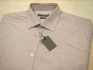 Camisa de vestir John Varvatos fina algodón púrpura pálido calce ajustado nueva con etiquetas 16 x 34/45 $298 - Imagen 1 de 7