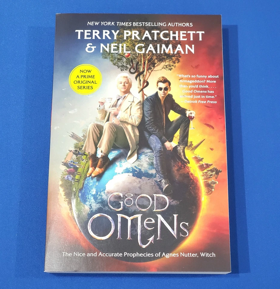 Good Omens TV Tie-In cover SIGNED by NEIL GAIMAN paperback new and unread AUTO - Image 1 of 3