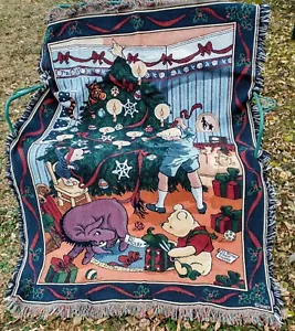 Goodwin Weavers Disney Winnie The Pooh Woven Tapestry Throw Blanket 70 X 45 EXC. - Picture 1 of 8