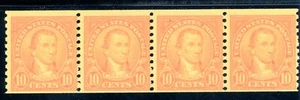 USAstamps Unused FVF US 1924 Strip of 4 Rotary Coil Scott 603 OG MNH - Picture 1 of 2