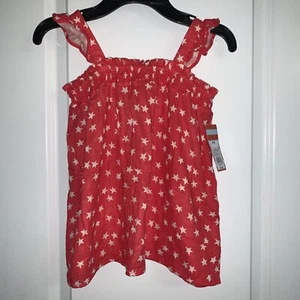 NWT Girl’s Cat & Jack Red And White Stars Tank Top Sleeveless Shirt Size M 8 - Picture 1 of 2