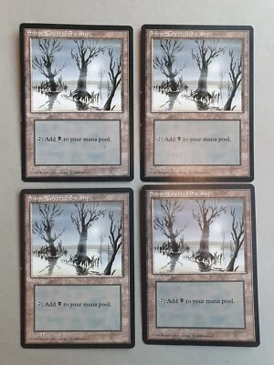 Snow-Covered Swamp x4 PLAYSET, MTG Ice Age (1995) Land NM - Image 1 of 2