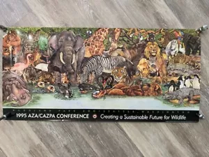 Vintage Seattle Wa. Woodland Park Zoo Aza/Cazpa Poster 1995 17-3/4"x 37-1/2" - Picture 1 of 7