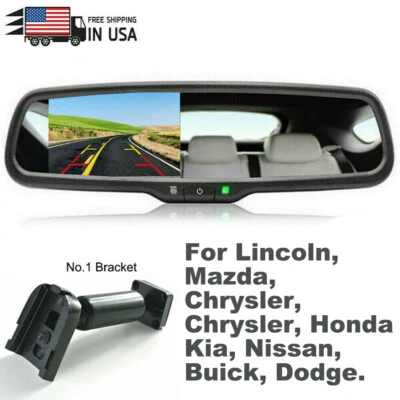 For Toyota Corolla Cadillac SRX XT4 4.3'' OEM Rear View Mirror HD Monitor Camera - Image 1 of 4