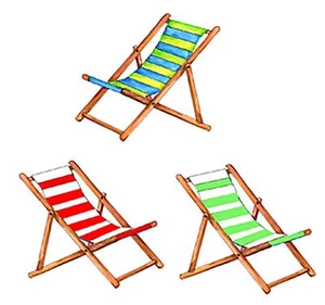 Deck Beach Chairs Overglaze Waterslide Ceramic Decals - Picture 1 of 3
