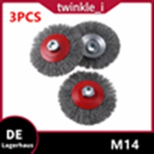 3x Kegelbürste Drahtbürste Gewellt 115 mm M14 Bürste für Flex & Winkelschleifer - Bild 1 von 12