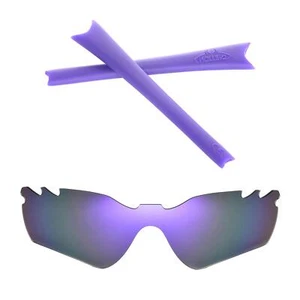 Walleva Purple Vented Polarized Lenses with Earsocks For Oakley Radar Path - Picture 1 of 5