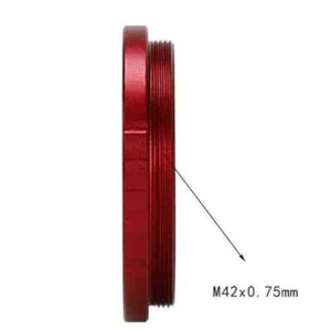 Lens Dust Cover All Metal Male Cover M42X0.75mm Thread Red - Picture 1 of 6