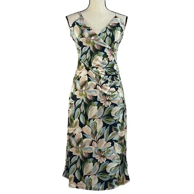 Vestido JOIE Mediano Floral Correa de Espagueti Sobrepelliz Cuello en V Elastizado Acanalado Foto 1 de 4