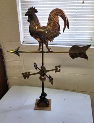 ROOSTER 3D COPPER weathervane,21" ARROW,Cottage/shed /medium size - Image 1 of 3