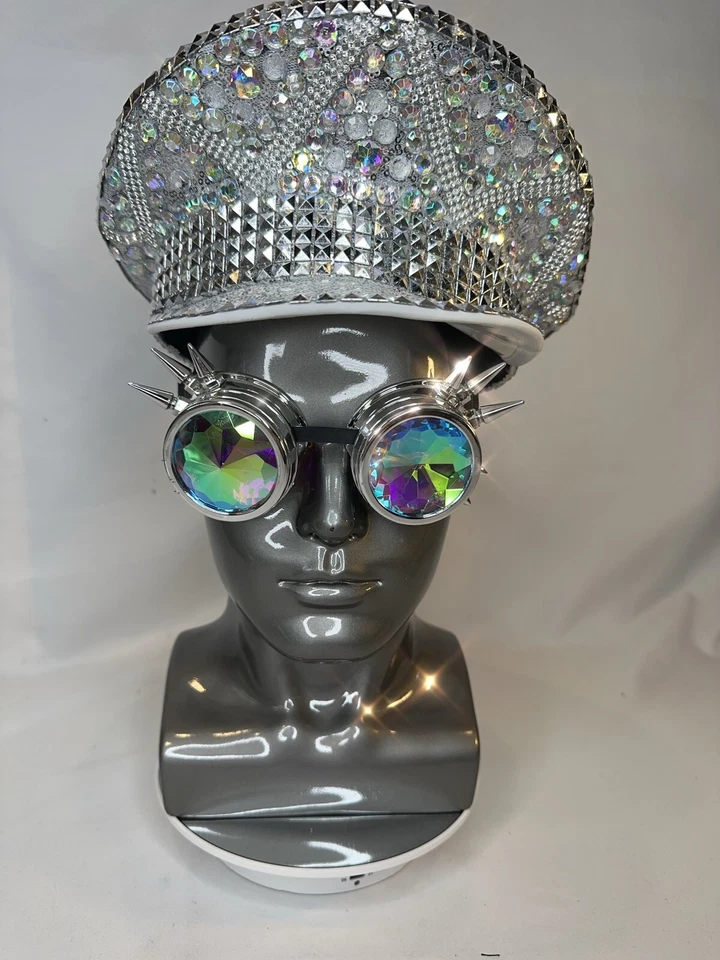 Sombrero Steampunk Gafas Caleidoscopio Salvaje Loco Cristal Halloween Disfraz Juegos con disfraces Foto 1 de 4