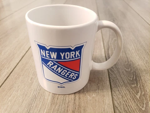 New York Rangers White 12 oz Coffee Mug Collectible Hockey NHL Ships Free! Cover