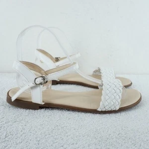 BEJO Womens White Strappy Braided Sandals Faux Leather Womens Size 39 - Picture 1 of 12